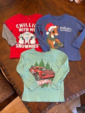 Kids Holiday Graphic Long-Sleeve Shirt Bundle